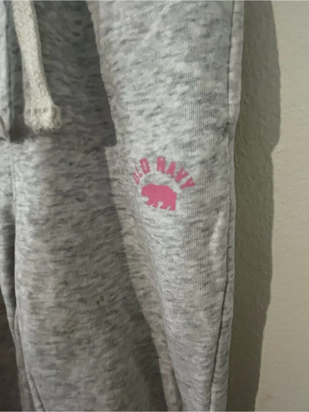 Gap Kids Gray Drawstring Sweatpants with Pink Logo